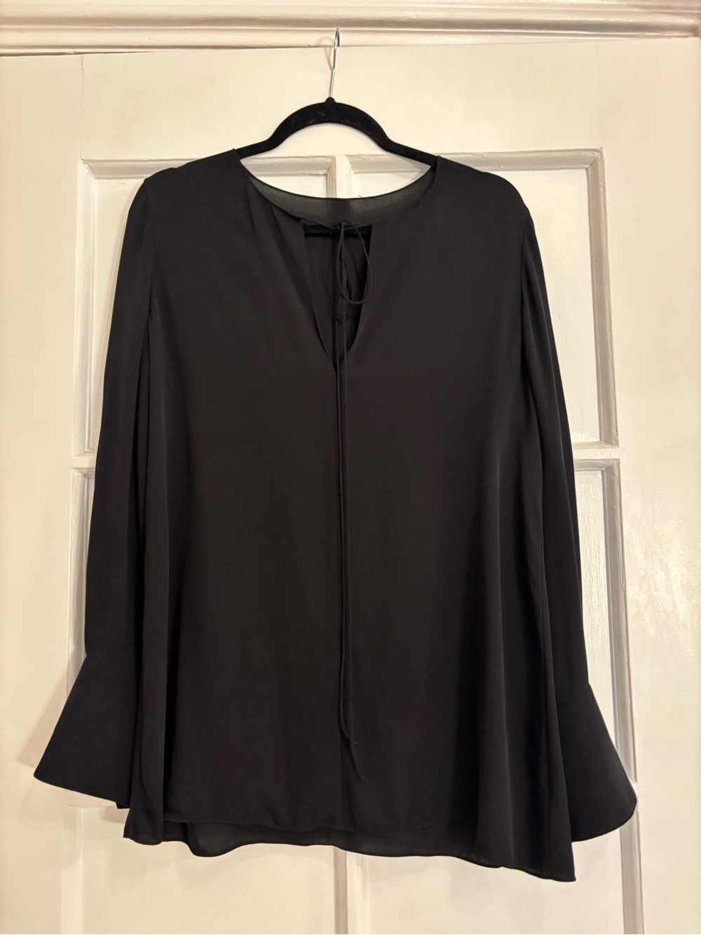 Theory 100% Silk Black Fluid Tunic Top